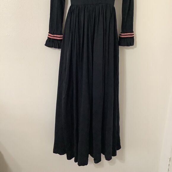 Handmade Vintage Retro Victorian Whimsigoth Witchy Dark Feminine Midi Dress XS - Picture 3 of 8